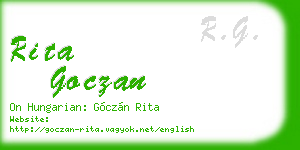 rita goczan business card