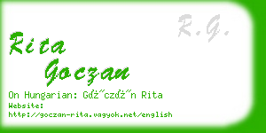 rita goczan business card